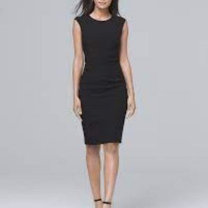 New White House Black Market Body Perfecting Black Sheath Dress Size 6 570241847